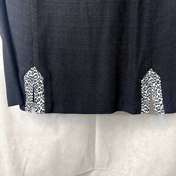 Dawn Joy II Leopard Trim Vintage Black Tank Blouse Size 18W - Picture 5 of 7